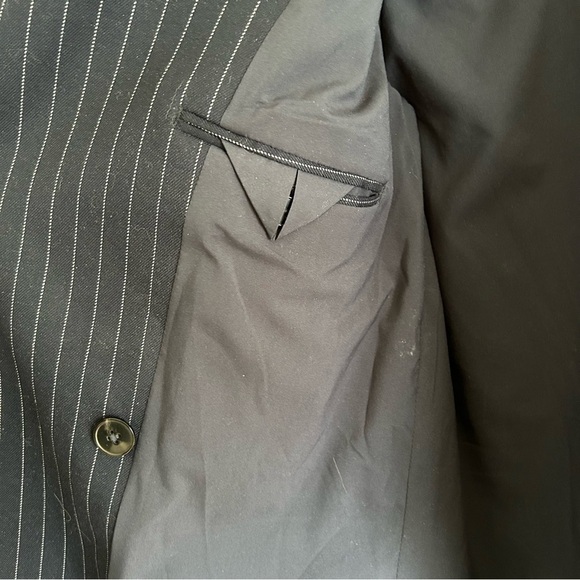 Frank & Oak Navy Striped Double Breasted Blazer Size S - Picture 7 of 9